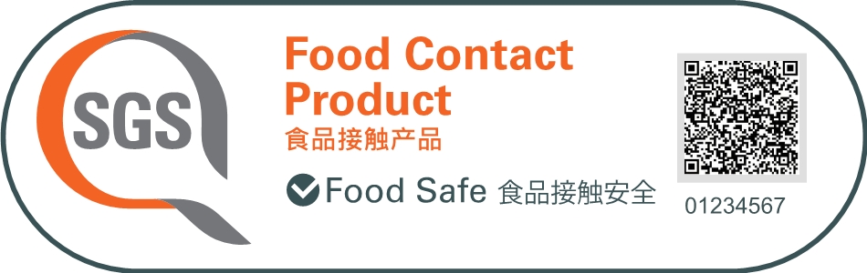 SGS FCM Q-Mark“食品安全“认证标签示例