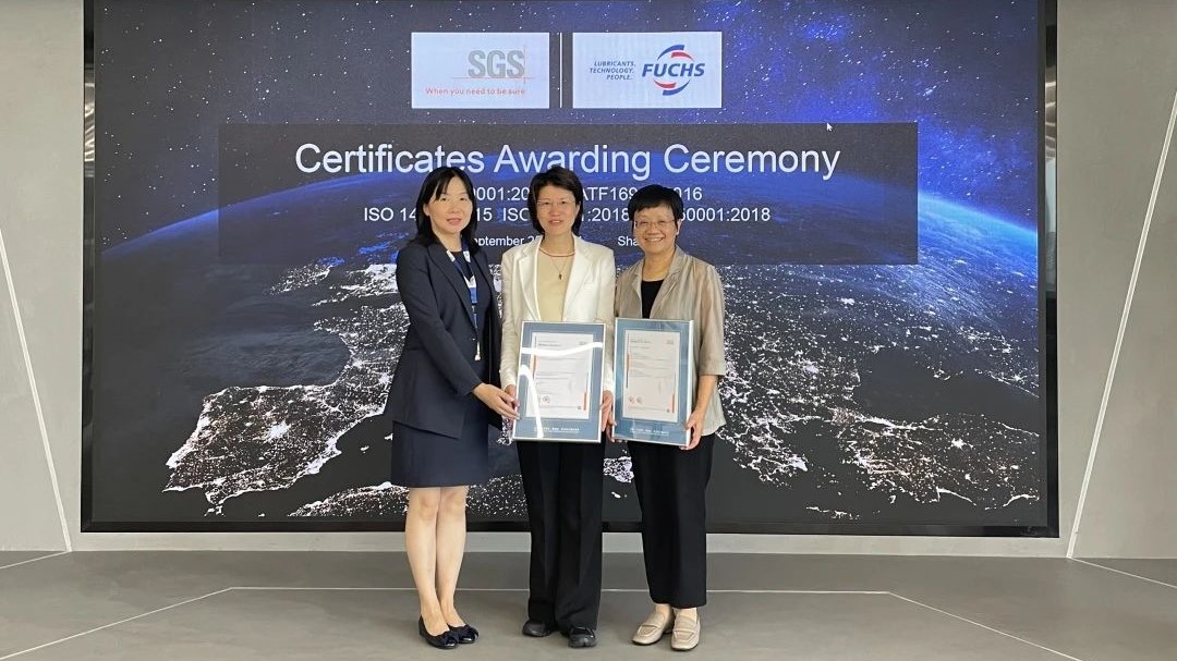 SGS为福斯中国颁发IATF 16949、ISO 9001、ISO 14001、ISO 45001、ISO 50001等多体系认证证书