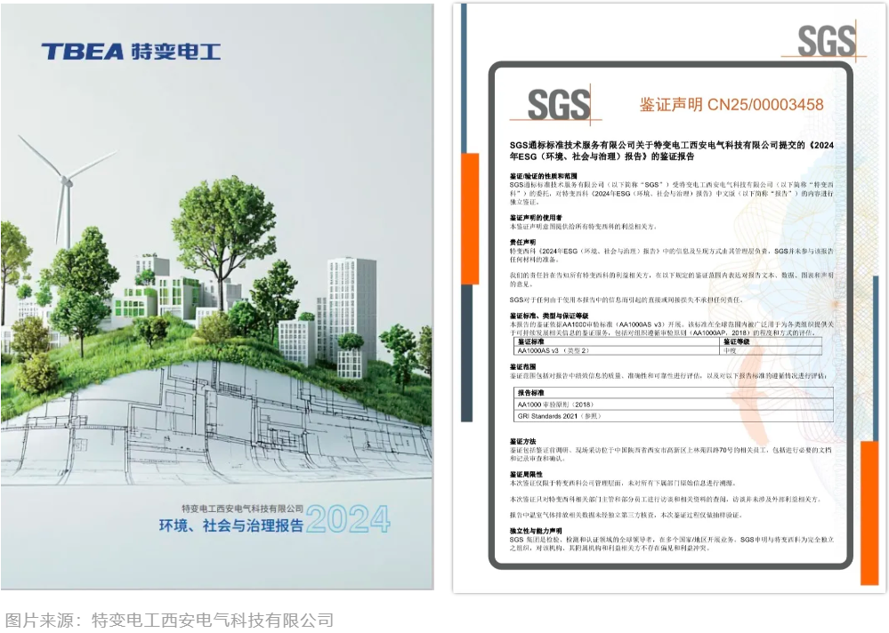 SGS为西安电气科技有限公司签发ESG报告鉴证声明